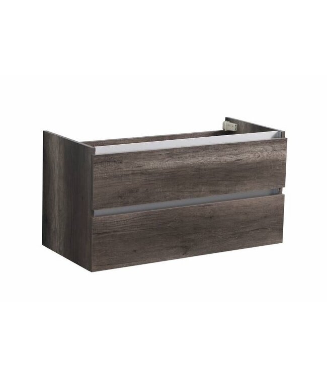 SANI-SUPPLY Badkamermeubel set Trendline Glans Wit 100x47x52 cm met natuursteen blad en Waskom