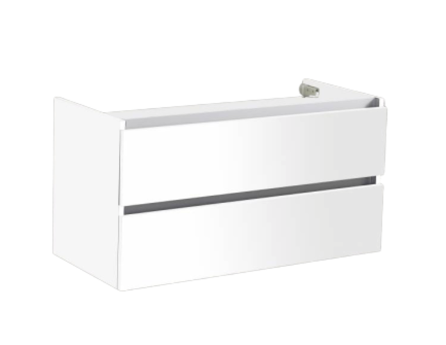 Badkamermeubel set Trendline Glans Wit 100x47x52 cm met natuursteen blad en Waskom