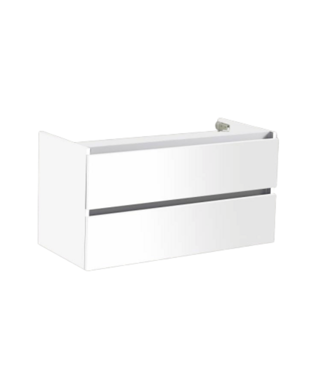 Badkamermeubel set Trendline Glans Wit 100x47x52 cm met natuursteen blad en Waskom