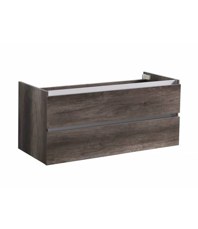 Badkamermeubel set Trendline Glans Wit 120x47x52 cm met natuursteen blad en Waskom