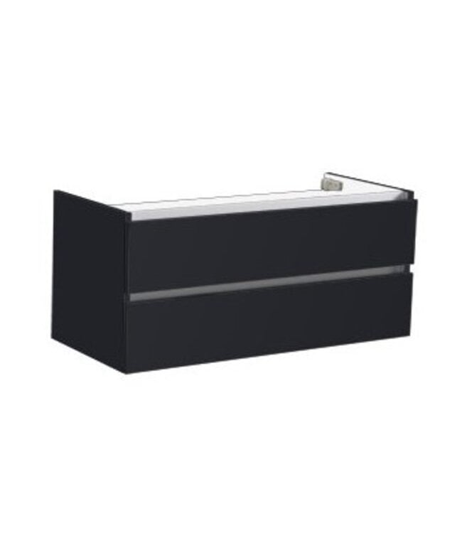 Badkamermeubel set Trendline Glans Wit 120x47x52 cm met natuursteen blad en Waskom