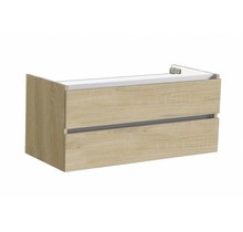 Badkamermeubel Set Trendline Century Oak 120x47x52 cm met natuursteen blad en Waskom