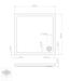ALONI Douchebak Queen Hoog Vierkant 90x90x15cm Antislip Wit