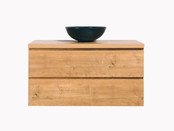 Badkamermeubel 100x50x45cm Sally Mat Eiken Topblad  zonder uitsparing