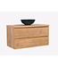 Badkamermeubel 100x50x45cm Sally Mat Eiken Topblad  zonder uitsparing