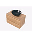 Badkamermeubel 80x50x45cm Sally Mat Eiken Topblad  zonder uitsparing