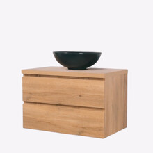 Badkamermeubel 80x50x45cm Sally Mat Eiken Topblad  zonder uitsparing