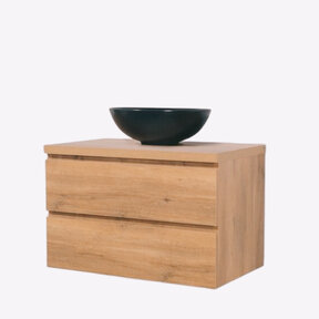 Badkamermeubel 80x50x45cm Sally Mat Eiken Topblad  zonder uitsparing