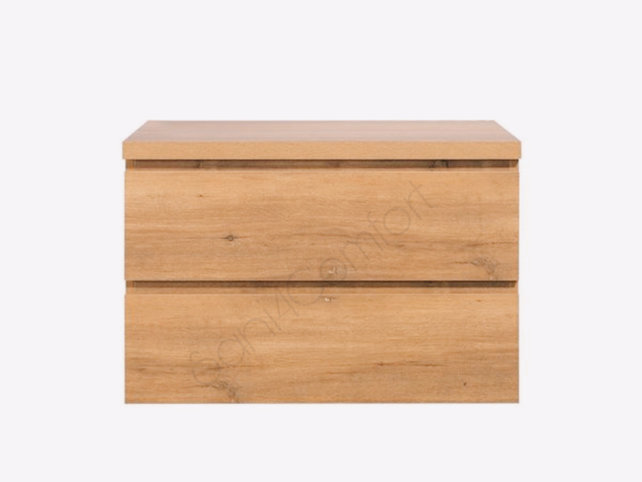 Badkamermeubel 80x50x45cm Sally Mat Eiken Topblad  zonder uitsparing