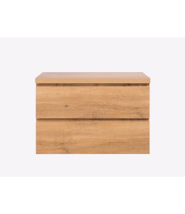 Badkamermeubel 80x50x45cm Sally Mat Eiken Topblad  zonder uitsparing