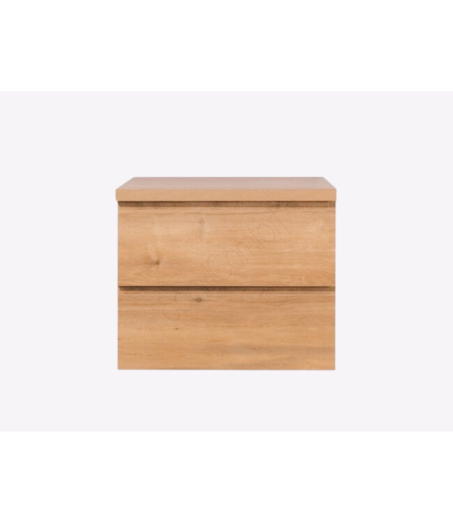Badkamermeubel 60x50x45cm Sally Mat Eiken Topblad  zonder uitsparing