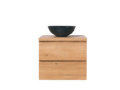 Badkamermeubel 60x50x45cm Sally Mat Eiken Topblad  zonder uitsparing