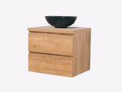 Badkamermeubel 60x50x45cm Sally Mat Eiken Topblad  zonder uitsparing