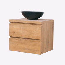 Badkamermeubel 60x50x45cm Sally Mat Eiken Topblad  zonder uitsparing