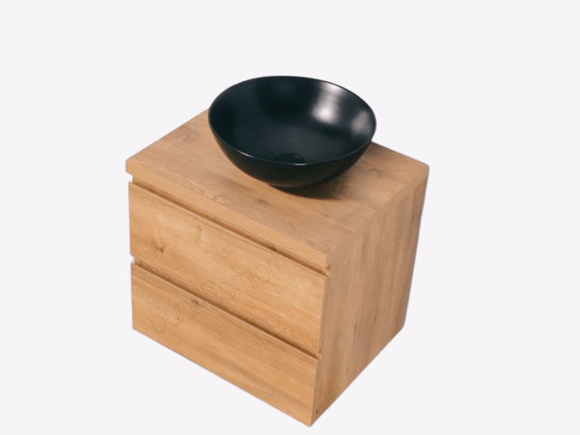 Badkamermeubel 60x50x45cm Sally Mat Eiken Topblad  zonder uitsparing