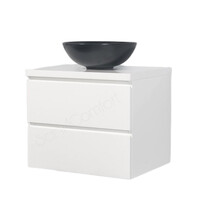 Badkamermeubel 60x50x45cm Sally Glans Wit Topblad zonder uitsparing