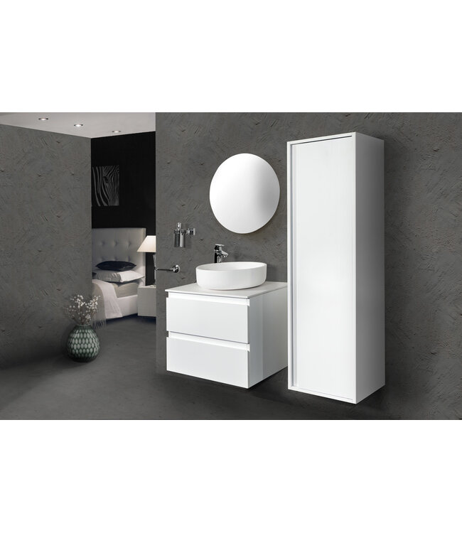 ALONI Badkamermeubel 60x50x45cm Sally Glans Wit Topblad zonder uitsparing