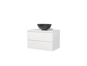 Badkamermeubel 80x50x45cm Sally Glans Wit Topblad zonder uitsparing