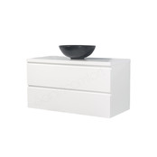 Badkamermeubel 100x50x45cm Sally Glans Wit Topblad zonder uitsparing