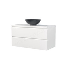 Badkamermeubel 100x50x45cm Sally Glans Wit Topblad zonder uitsparing