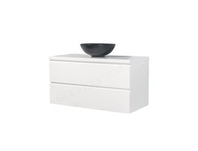 Badkamermeubel 100x50x45cm Sally Glans Wit Topblad zonder uitsparing