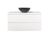 Badkamermeubel 100x50x45cm Sally Glans Wit Topblad zonder uitsparing