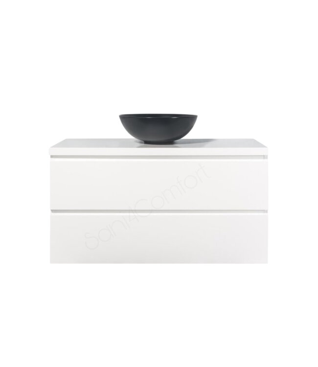 ALONI Badkamermeubel 100x50x45cm Sally Glans Wit Topblad zonder uitsparing