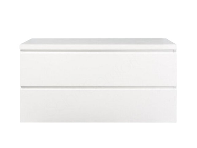 Badkamermeubel 100x50x45cm Sally Glans Wit Topblad zonder uitsparing