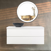 Badkamermeubel 120x50x45cm Sally Glans Wit Topblad zonder uitsparing