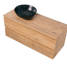 Badkamermeubel 120x50x45cm Sally Mat Eiken Topblad  zonder uitsparing