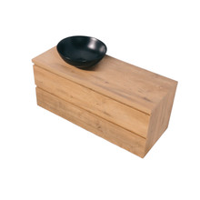 Badkamermeubel 120x50x45cm Sally Mat Eiken Topblad  zonder uitsparing