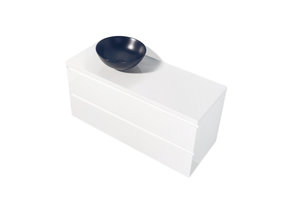 Badkamermeubel 120x50x45cm Sally Mat Wit Topblad zonder uitsparing