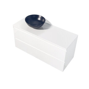 Badkamermeubel 120x50x45cm Sally Mat Wit Topblad zonder uitsparing