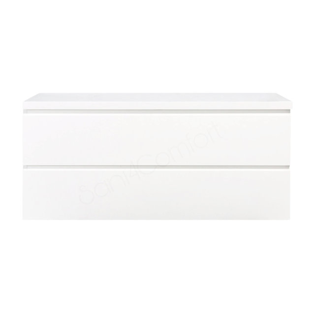 Badkamermeubel 120x50x45cm Sally Mat Wit Topblad zonder uitsparing