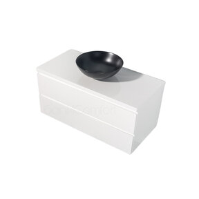 Badkamermeubel 100x50x45cm Sally Mat Wit Topblad zonder uitsparing