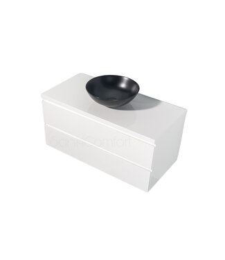 ALONI Badkamermeubel 100x50x45cm Sally Mat Wit Topblad zonder uitsparing