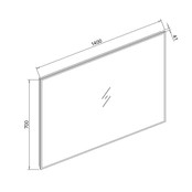 Badkamerspiegel Quatro 140x70cm LED Verlichting rondom Touch lichtschakelaar Dimbaar met Verwarming Anti Condens