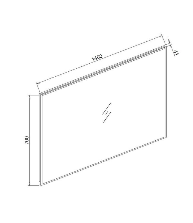 Badkamerspiegel Quatro 140x70cm LED Verlichting rondom Touch lichtschakelaar Dimbaar met Verwarming Anti Condens