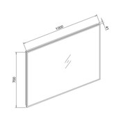 Badkamerspiegel Quatro 100x70cm LED Verlichting rondom Touch lichtschakelaar Dimbaar met Verwarming Anti Condens