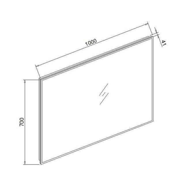 Badkamerspiegel Quatro 100x70cm LED Verlichting rondom Touch lichtschakelaar Dimbaar met Verwarming Anti Condens