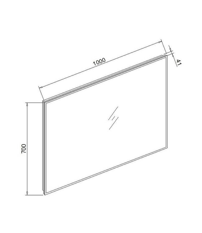 Badkamerspiegel Quatro 100x70cm LED Verlichting rondom Touch lichtschakelaar Dimbaar met Verwarming Anti Condens