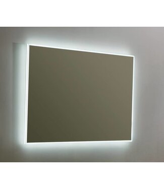 SANI-SUPPLY Badkamerspiegel Quatro 100x70cm LED Verlichting rondom Touch lichtschakelaar Dimbaar met Verwarming Anti Condens