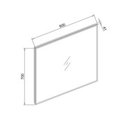 Badkamerspiegel Quatro 80x70cm LED Verlichting rondom Touch lichtschakelaar Dimbaar met Verwarming Anti Condens