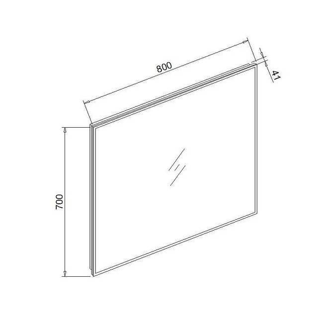 Badkamerspiegel Quatro 80x70cm LED Verlichting rondom Touch lichtschakelaar Dimbaar met Verwarming Anti Condens