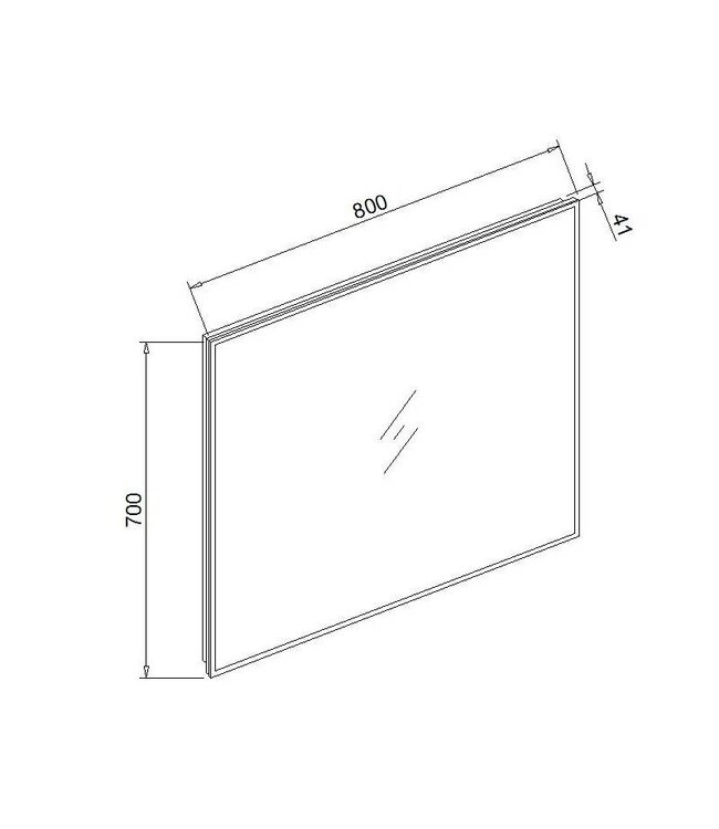 Badkamerspiegel Quatro 80x70cm LED Verlichting rondom Touch lichtschakelaar Dimbaar met Verwarming Anti Condens