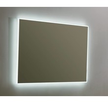 Badkamerspiegel Quatro 80x70cm LED Verlichting rondom Touch lichtschakelaar Dimbaar met Verwarming Anti Condens