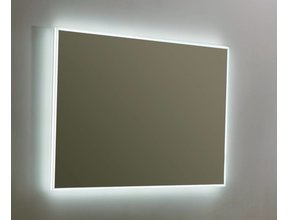 Badkamerspiegel Quatro 80x70cm LED Verlichting rondom Touch lichtschakelaar Dimbaar met Verwarming Anti Condens