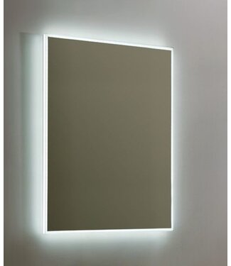 SANI-SUPPLY Badkamerspiegel Quatro 58x80cm LED Verlichting rondom Touch lichtschakelaar Dimbaar met Verwarming Anti Condens