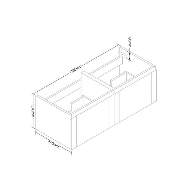 Badkamermeubel Wood Vision 120x47x38cm met Topblad en waskommen