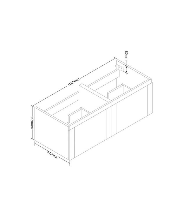 Badkamermeubel Wood Vision 120x47x38cm met Topblad en waskommen
